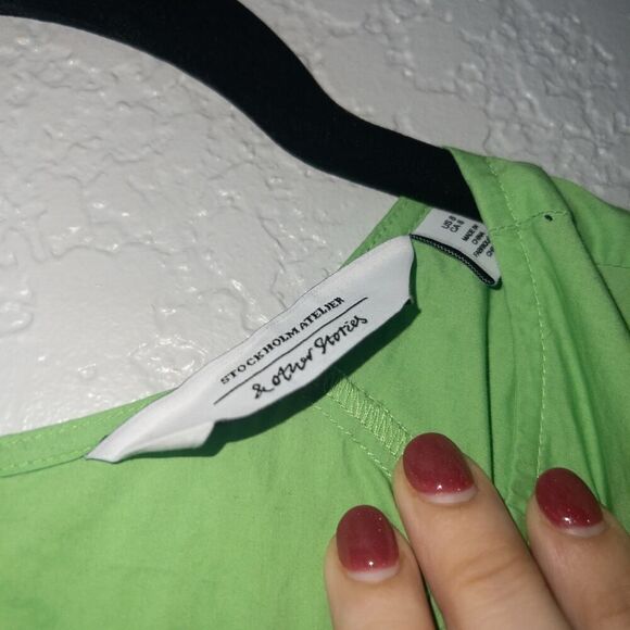 New & Other Stories Green Cut-Out‎ Midi Dress Size 8 - Picture 5 of 9